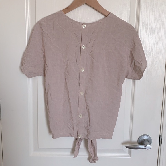 Madewell Button-Back Tie Tee in Stripe Size Small - Picture 7 of 10